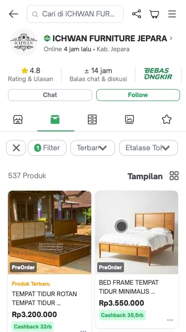 Tokopedia ichwan furniture